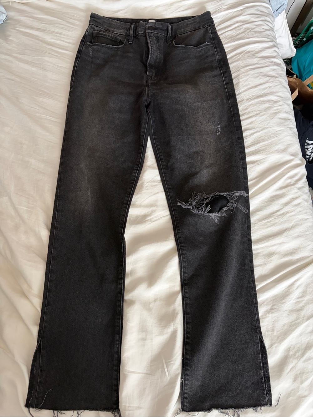 Good American Good Boy Straight Leg Black - size 10/30